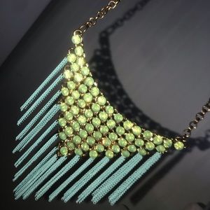 Beautiful fringe green necklace